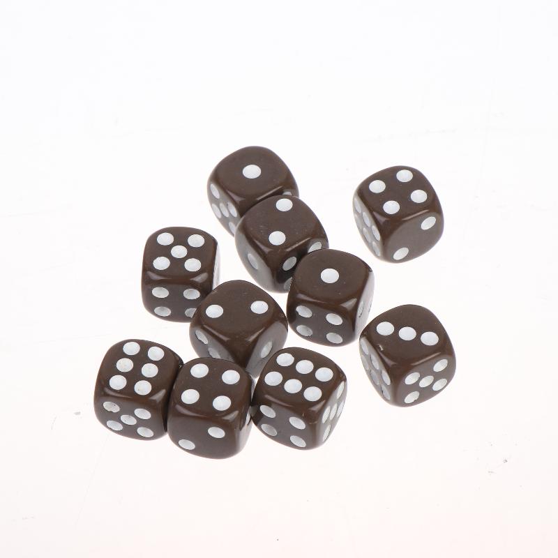 10Pcs Colorful Dice Acrylic Round Corner Cubes Dot Drinking Game Dice Accessories