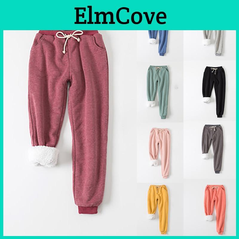Womens Warm Sweat Pants With Ultra Soft Sherpa Lined Faux Fleece For Cold Weather