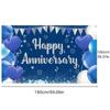 Decorations Supplies Navy Blue Happy Anniversary Large Party Banner Birthday Party Women