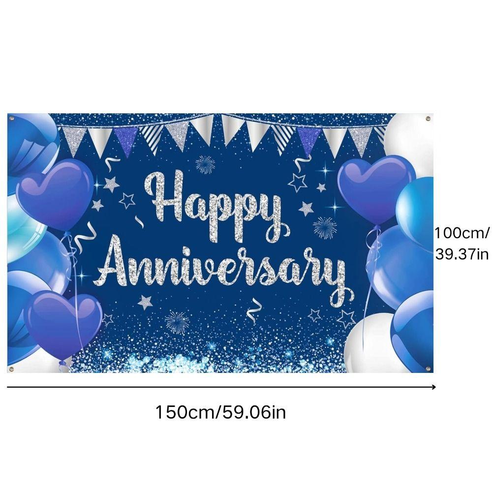 Decorations Supplies Navy Blue Happy Anniversary Large Party Banner Birthday Party Women