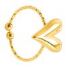 Metal Heart Rings for Women Men Trendy Stainless Steel Open Rings Adjustable Size Rings Korean Elegant Party Jewelry