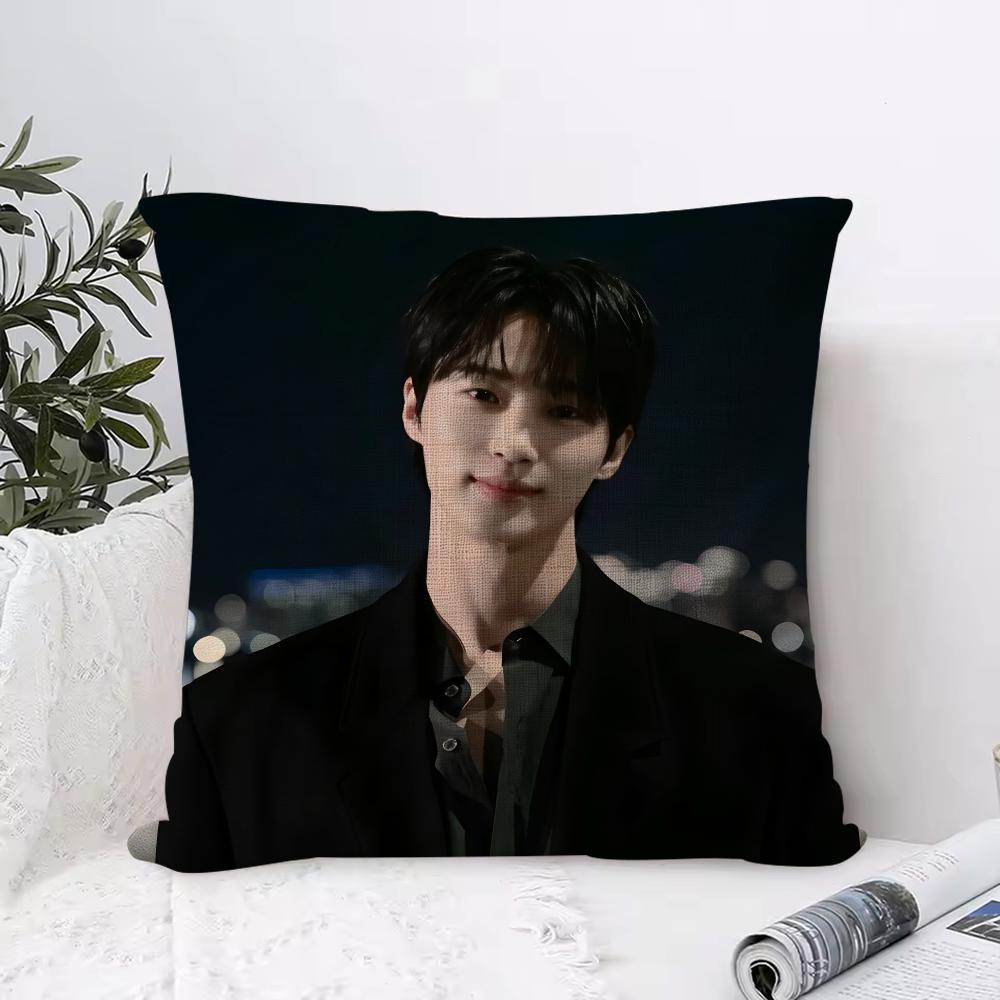 BByeon WWooseok Korea Kissenbezug Öko-Leinen Kissenhülle Zweiseitiger Druck Atmungsaktiv Langlebig Reißverschluss Heimdekoration Geschenk