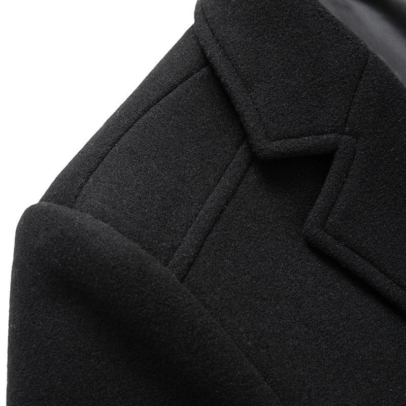 Autumn and Winter New Korean Version Men's Woolen Coat Non-ironing Cotton Wool Coat Slim Men
