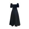 Summer Hepburn-Style One-Shoulder Tea-Length Little Black Dress