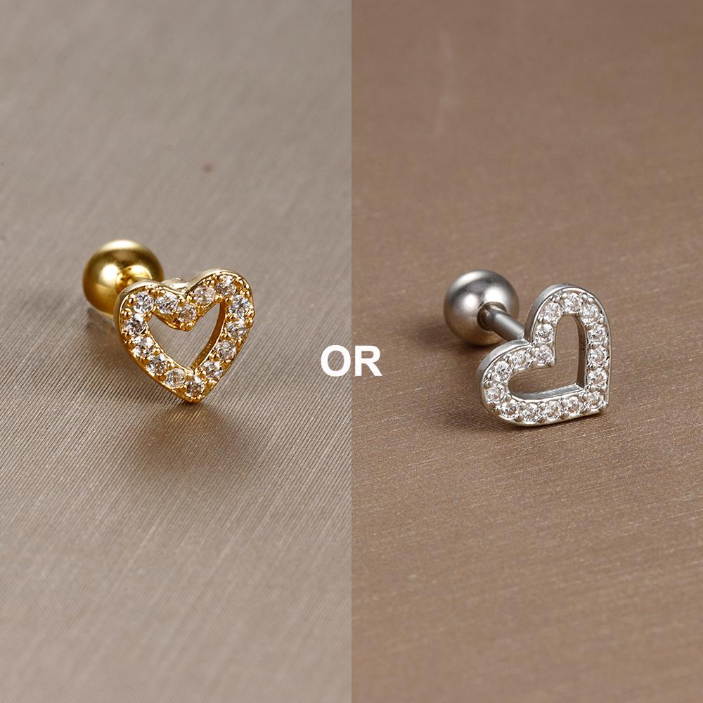 1PC 316L Stainless Steel Mini Zircon Cartilage Piercing Stud Earring For Women Girl Helix Tragus Body Zircon Statement