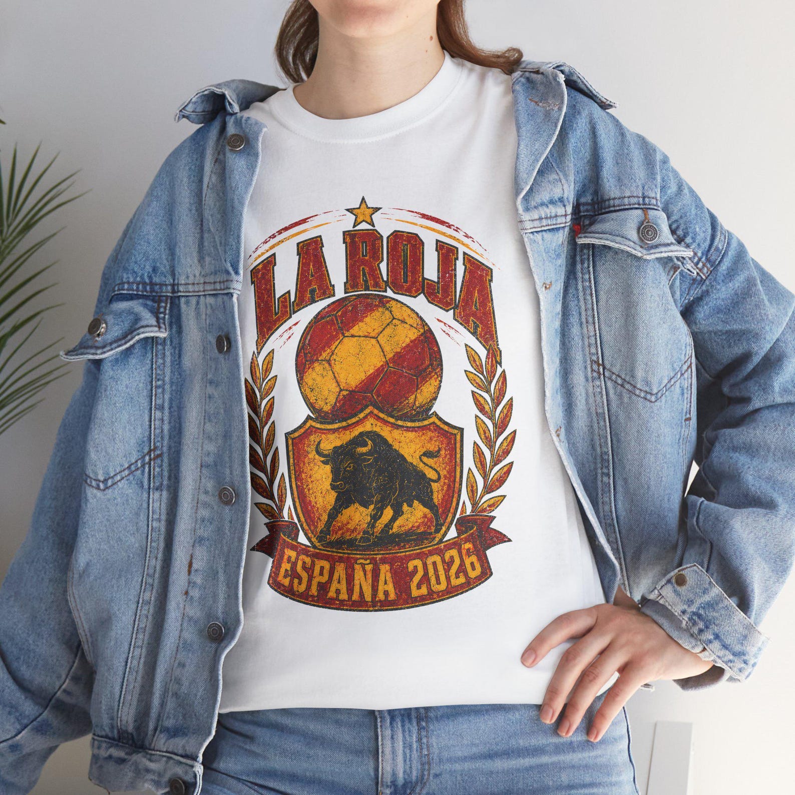 Camiseta España Mundial 2026 - Camiseta de Fútbol Retro - Estilo Vintage España Copa del Mundo - Regalo Hincha Fútbol - Unisex Graphic Tee 4XL