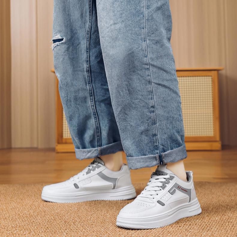 Letní prodyšné ploché boty pro muže, Vodotěsné a protiskluzové pracovní boty, Pánské ležérní kožené boty a Trendy sportovní boty pro začátečníky