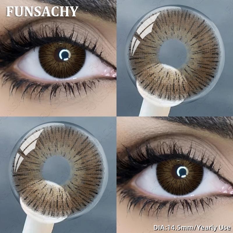 

FUNSACHY 1 Pair Colored Pupils for Black Color Eyes Green Color Eyes Contact Chocolate Cosmetics Natural Fashion Lens for Makeup 0