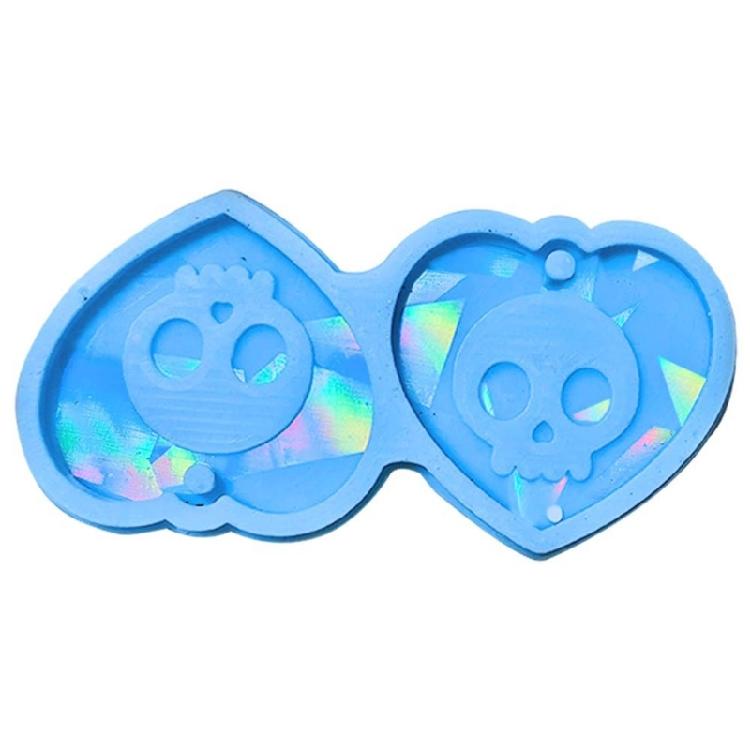 

Heart Silicone Mold for Epoxy Casting DIY Skull Head Pendant Decoration Mold синий