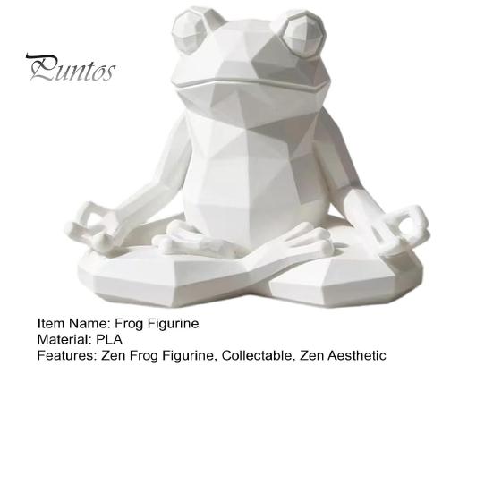 Buddhist Style Frog Statue Yoga Sculpture, 3D Printed Meditating Figurine, Faceted Sculpture Sit in Meditation for Desk Shelf Room Zen Decoration