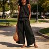 2 Stück/Set Sommer Damen Outfit Western-Stil Vintage Bohemian Rüschen Baumwoll-Leinen Anzug Mode Lockerer Anzug