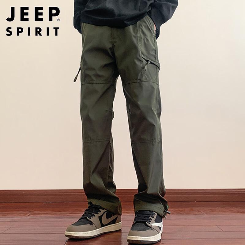 JEEP SPIRIT Men's Loose Straight Fit Cargo Casual Pants