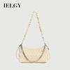 French Soft Leather Pleated Bag Trendy Fashion Chain Portable One-Shoulder Small Square Bag