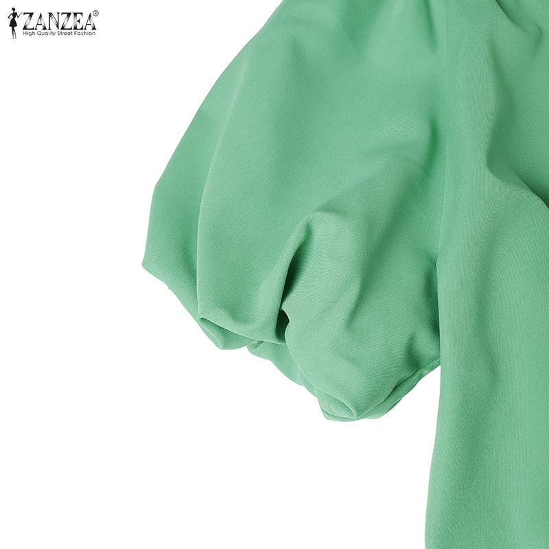ZANZEA Lässiges Sommerkleid mit Rundhalsausschnitt und kurzen Ärmeln für Damen