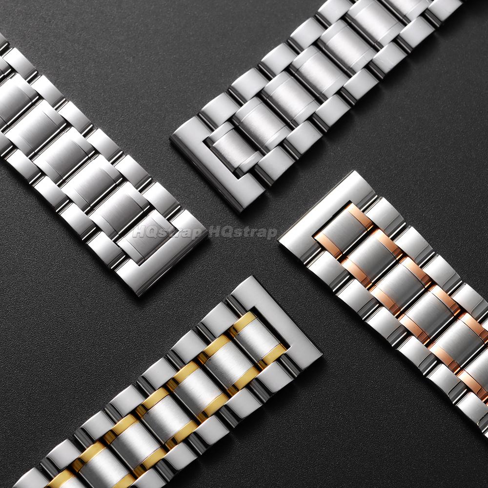 Correa de Reloj Curva de Acero Inoxidable Sólido para Tissot Hebilla Mariposa Pulsera 12 14 16 18 19 20 21 22 24mm Correas Universales