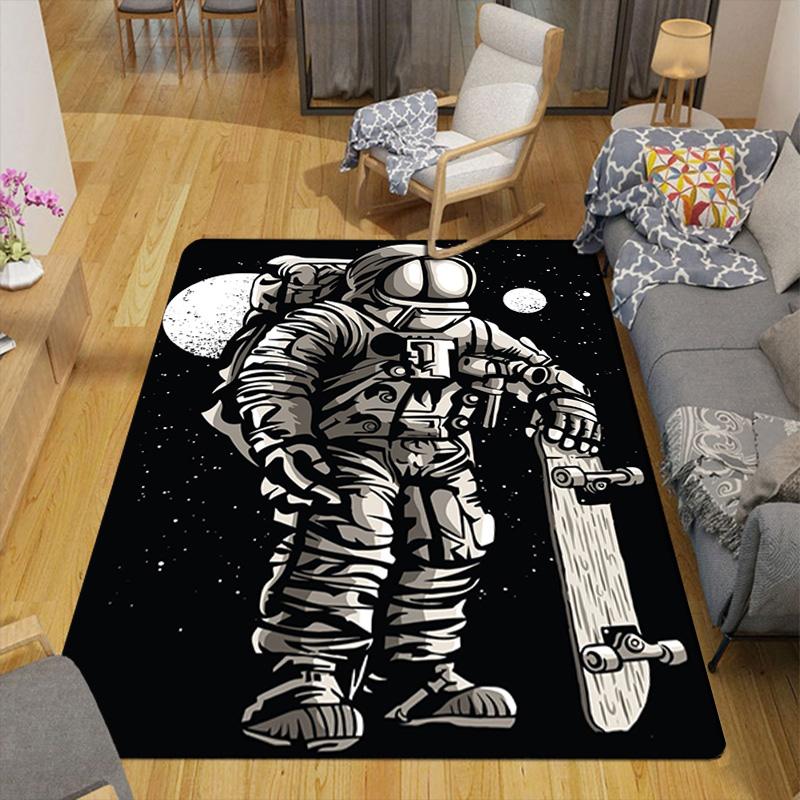 Skateboarding Astronaut Rug Floor Mat for Living Room or Bedroom Soft and Comfortable Carpet a Gift for Birthday and Holiday.MFF0918302