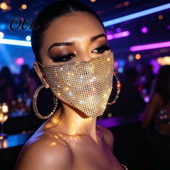Sexy Nachtclub Requisiten Funkelnde Strass Gesichtsmaske, Glitzer Kristall Maskerade Bling Halb Exquisite Metallkunst Masken Abdeckungen für Damen Halloween