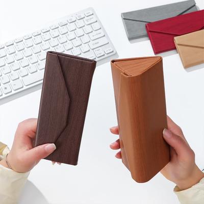 Vintage Wood Grain Portable Eyeglasses Accessories Glasses Box Eyewear Case Glasses Holder