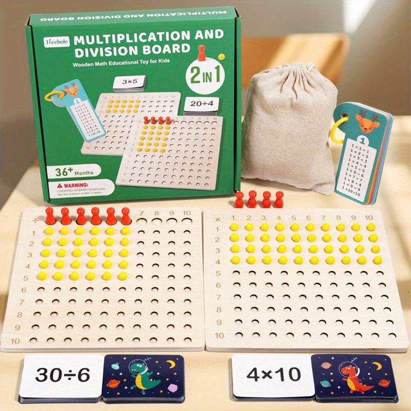 Wooden Multiplication And Division Board - A Math Learning Game Used For Practicing Multiplication Tables To Enhance Math Skills