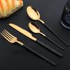 24pcs Gold Dinnerware Set Stainless Steel Steak Knife Fork Coffee Spoon Teaspoon Flatware Dishwasher Safe Kitchen Tableware Set