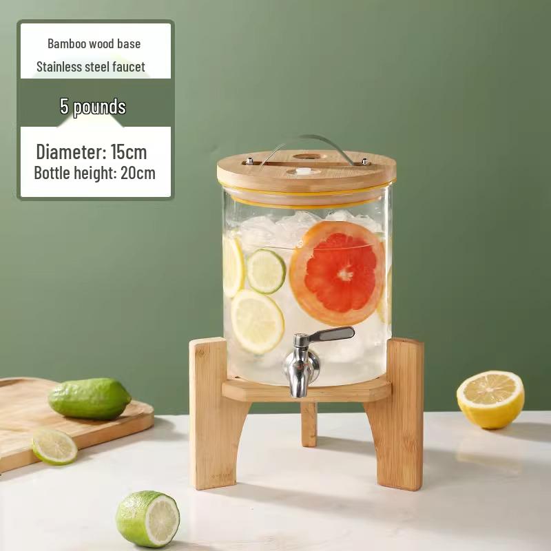 Glass Beverage Dispenser: High-Temperature Resistant Lemonade, Tea, and Juice Container
