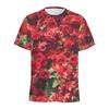 Summer Round Neck 3D Vintage Rose Flower Graphic Print Top Fashionable Casual Short Sleeved Men's T-shirts