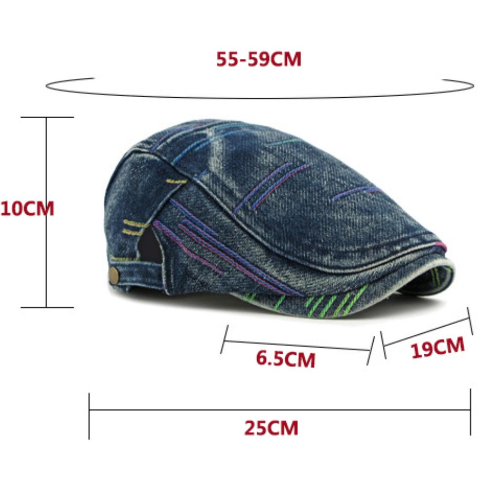 HT5046 Mens Berets Women Spring Autumn 100% Cotton Denim Ivy Flat Cap Artist Painter Beret Hat Male Female Adjustable Beret Cap