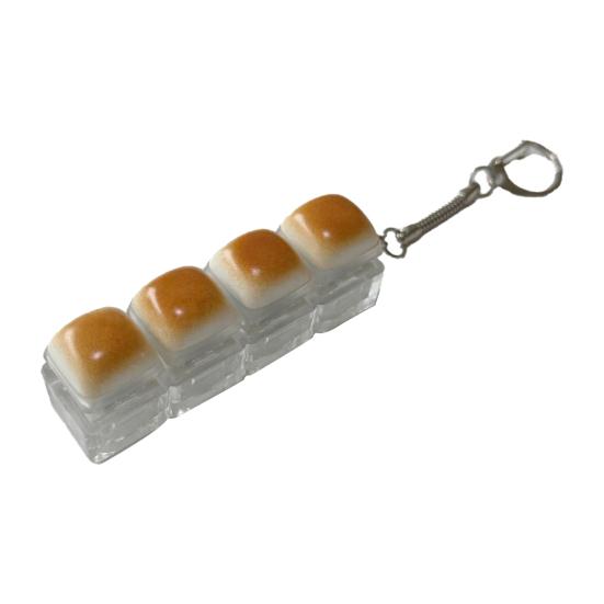 Caramel Bread Fidget Keyboard Toy Stress Relief 1/2/3/4/5/6/9-Keys Keyboard Finger Clicker Keychain Office School Decompression Button Sensory Toy