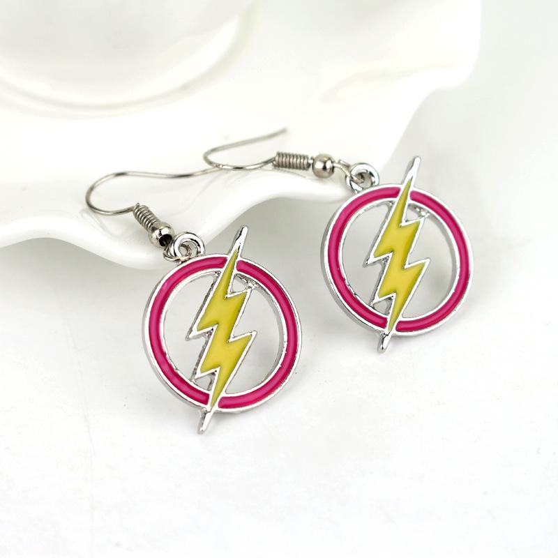 The Flash Logo Barry Allen Drip Oil Dangle Earrings for Women