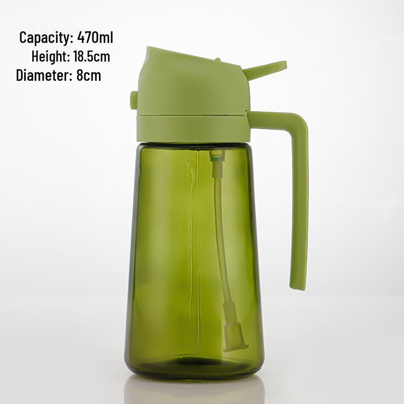 Dual-Use Automatic Oil Dispenser: Leak-Proof Glass Bottle for Spraying and Pouring, Large Capacity