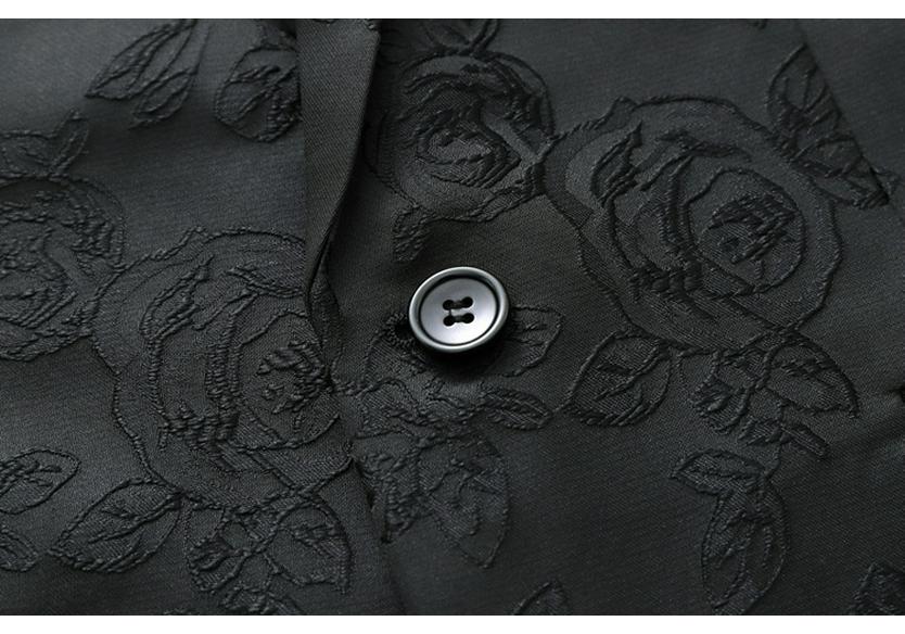 2025 Men's Stylish Embroidered Jacquard Slim Fit Suit Jacket for Spring/Autumn