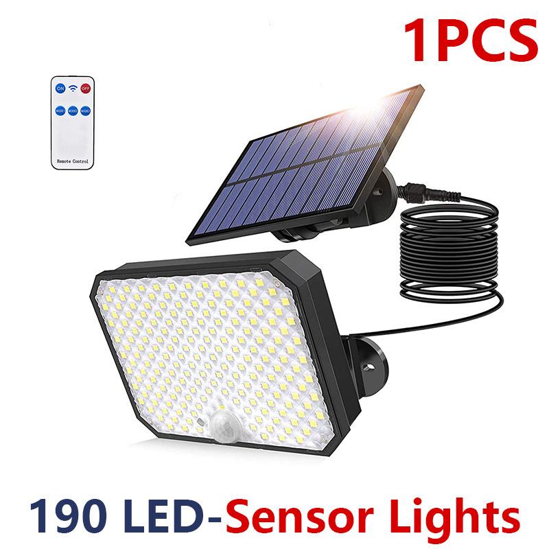 Solarleuchte Außen 190/328/348 LED Integriert Super Hell Bewegungssensor Starke Leistung IP65 Wasserdicht 3 Arbeitsmodi Gartenwandleuchte
