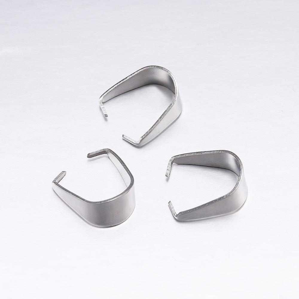 50-100Pcs Stainless Steel Pendant Clasps Hook Clips Bails Bail Bead Necklace Pendants Connectors For Jewelry Making Findings DIY