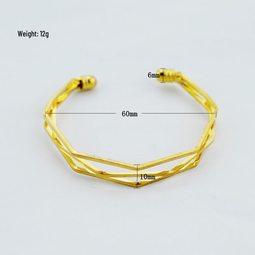 Gold Plated Multi-Layer Geometric Bracelet – Versatile Stereo Design