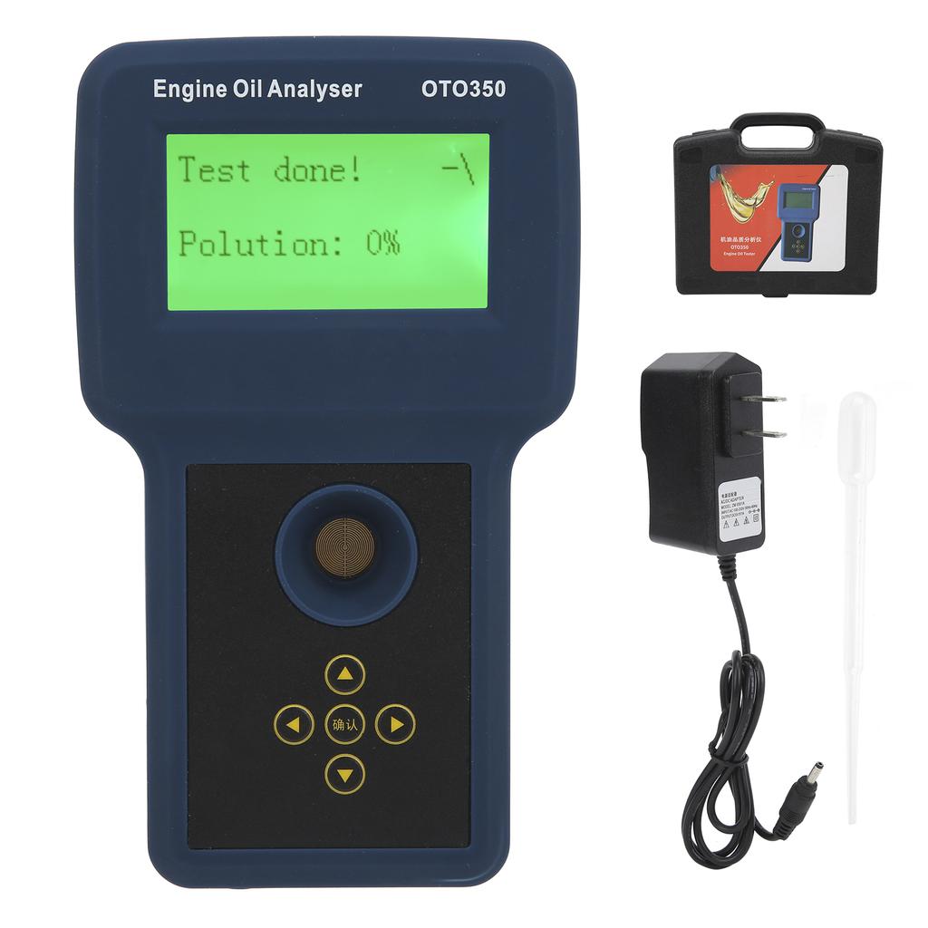 OTO350 Öltester, LED-Anzeige, wiederaufladbares Analysator-Testgerät für Diesel-Benzinmotoren, US-Stecker 100–240 V