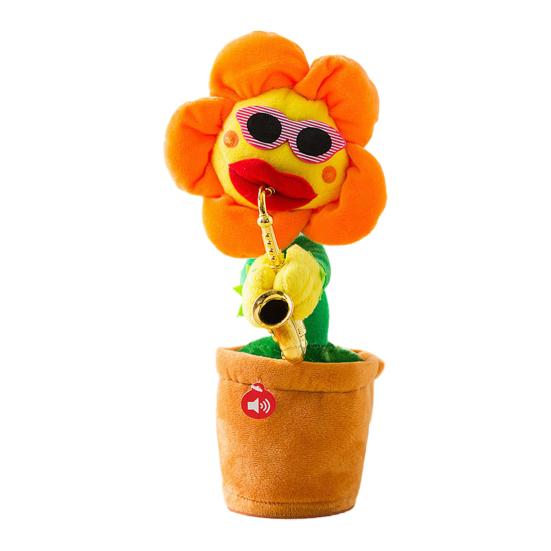 

Электрическая танцующая игрушка Подсолнух повторяет то, что вы говорите, запись, поющая плюшевая игрушка в горшке, развивающая интерактивная плюшевая музыкальная игрушка для малышей Charging