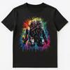 T-shirt Grafica Unisex Colorata Schizzi di Vernice Robot Spaventoso Inquietante Top Magliette Unisex