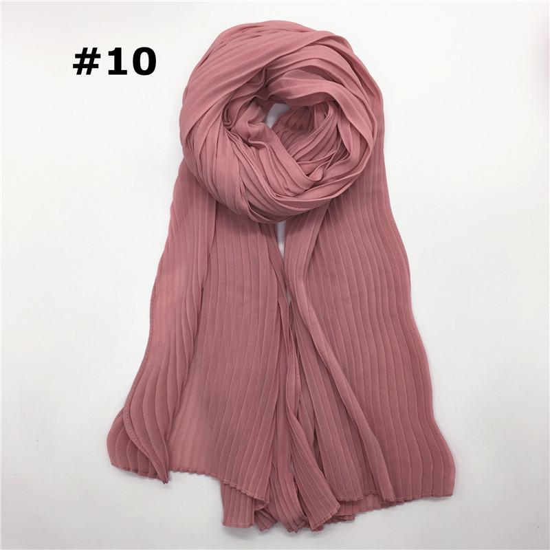 Women Solid Color Pleat Muslim Sunscreen Headscarf