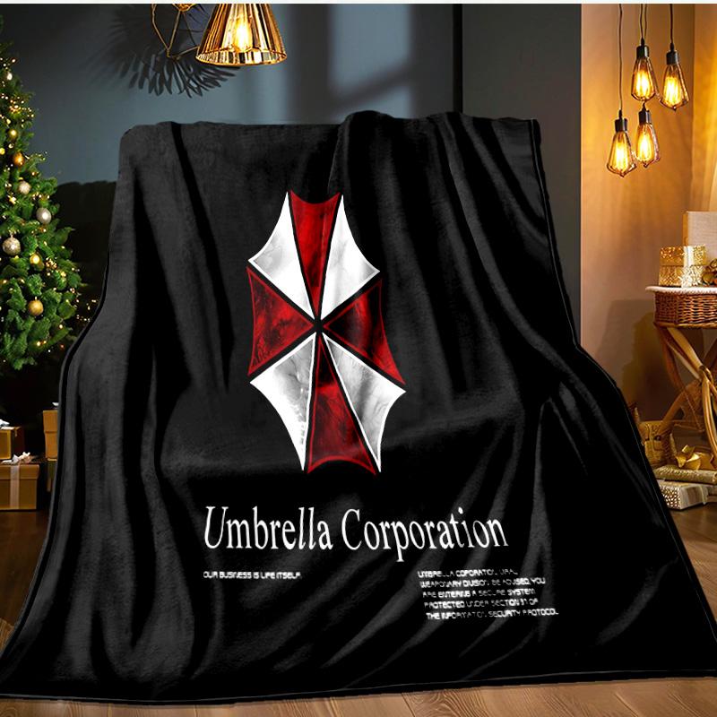Resident Umbrella Flannel Blanket, Use for Birthday/Holiday Gift, Soft Blanket for Sofa/Bed/Camping/Office/Tourism Use,All Seasons