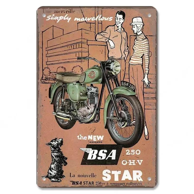 Vintage motokrosový plakát Kovové plechové cedule Motocykl Grand Prix Kovová plaketa Nástěnná dekorace pro garáž Moto Club Man Cave Bar