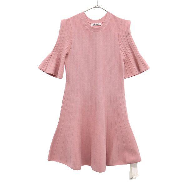 

unused SNIDEL Five-quarter sleeve knit one piece F pink SWNO191060 Women Used