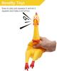 Yellow rubber squeaky chicken, screaming sound monster chicken, children's toy, pet toy, stress relief toy