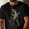 Rock Star Katze T-Shirt Cool Gitarre spielend Musikliebhaber Katzenhafter Rocker Einzigartiger Liebhaber Vintage Grafik Gestretcht Mann
