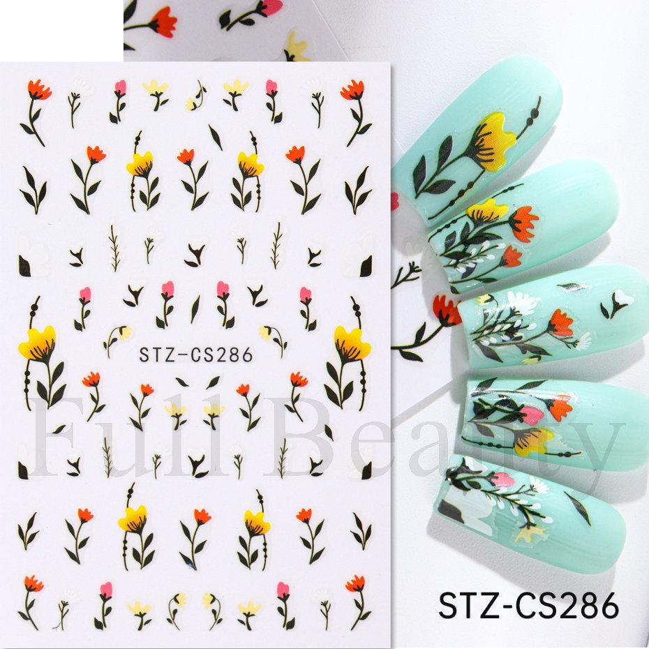 Nail Art Sticker Autumn And Winter Lace Sweater Flower Small Flower Branch Small Fresh Adhesive Nail Sticker