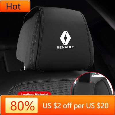 Interior Stickers For Renault DACIA Scenic Loguna Twingo Symbol Fluence Espace Clio Interior Accessory Leather Car Seat Headrest