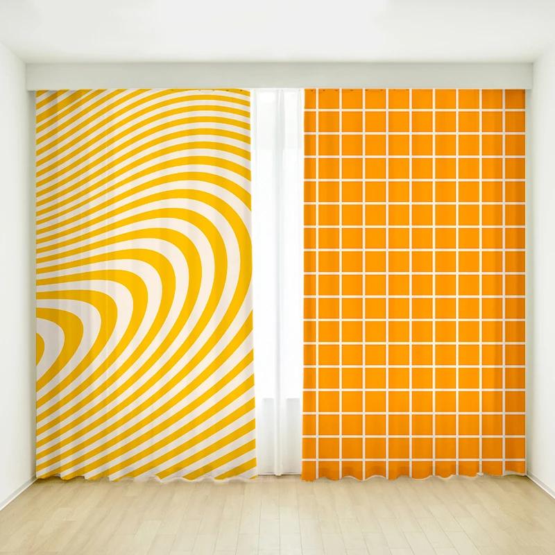 Cartoon Orange Pear Fruit Simple Creative Bedroom Curtains Flower Girls Room Study Window High Shading Curtain Refreshing Style