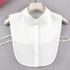 Camisa con Cuello Falso de Encaje Hueco Camisa de Chifón Bordado con Cuello Falso Cuello de Muñeca para Mujer