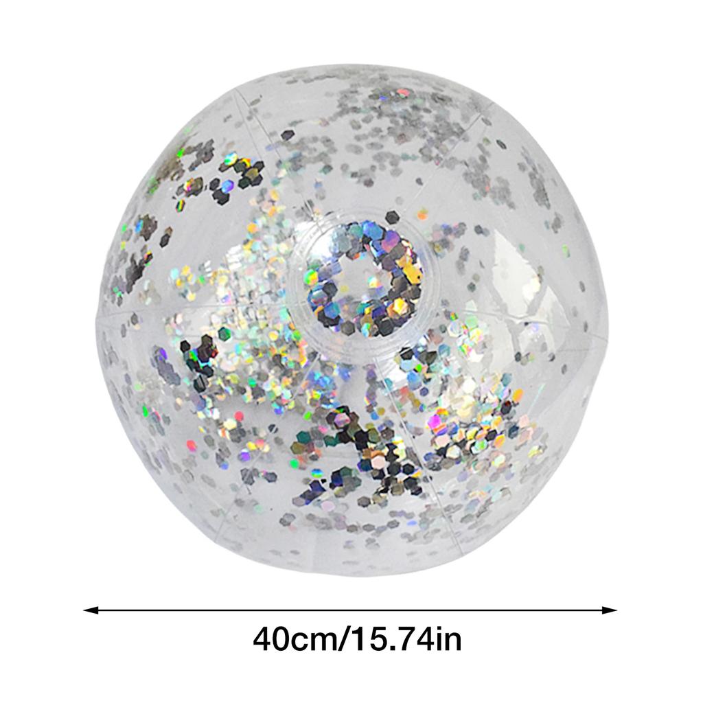 Non-Toxic 40Cm Inflatable Glitter Beach Ball Summer Water Ball Sequin Beach Toys For Beach Swimming Pool Play Party Toys For Kids Adult