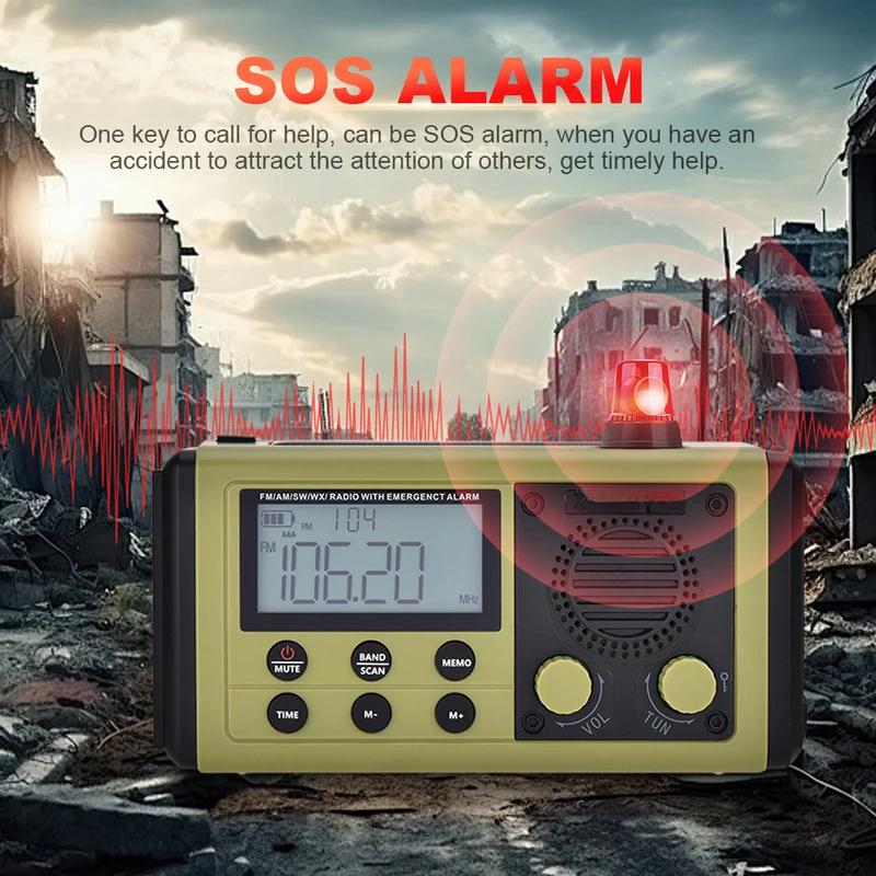 10000mAh FM Radio HRD-907 Solar Hand-Carry Portable Emergency Radio AM/FM/SW Waterproof Reading Light SOS for Outdoors