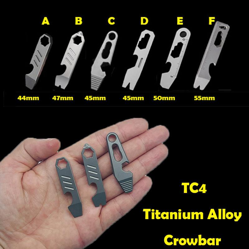 8-i-1 MINI TC4 Titanlegering Kofot Flasköppnare Graduerad skala Sexkantnyckel EDC Utomhusverktyg Multifunktionell Campingutrustning